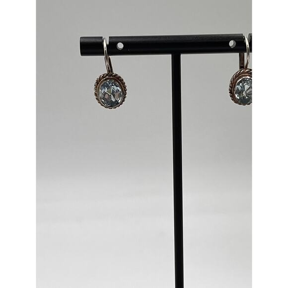 FAS Sterling Silver Blue Topaz 925 Sterling Silver Vintage Drop Earring - Picture 10 of 10